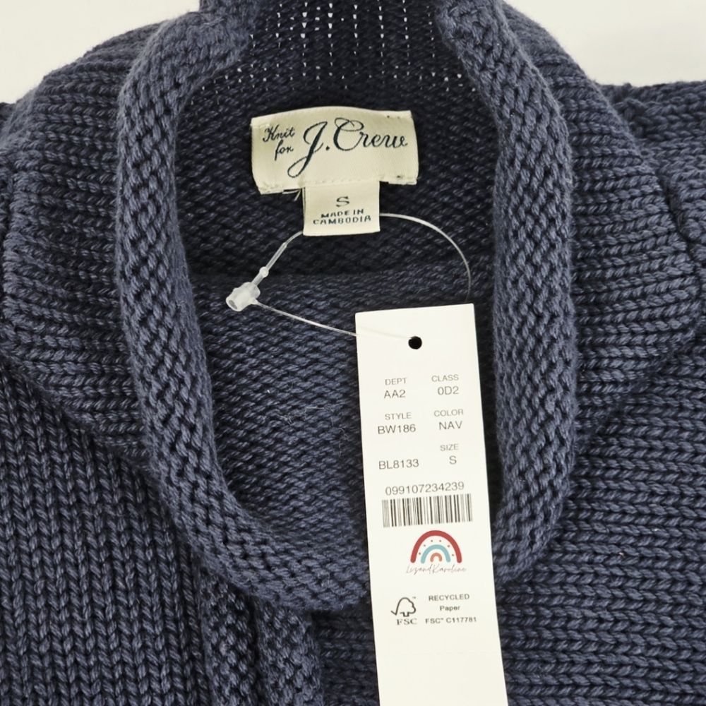 New! J. Crew 1988 Rollneck Sweater in Cotton Navy Unisex - Picture 10 of 11